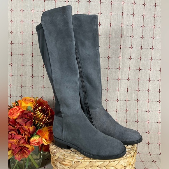 Blondo Shoes - Blondo “Ellie” Grey Suede Knee High Riding Boots Waterproof Size 6.5 NWOB